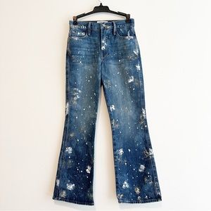 Frame | Le Sylvie Kick Boot Splattered Denim Jean Size 24